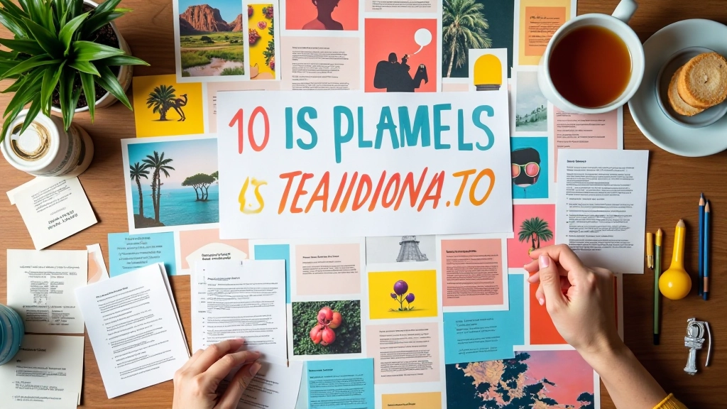 Tableau de vision coloré avec images et mots-clés inspirants
